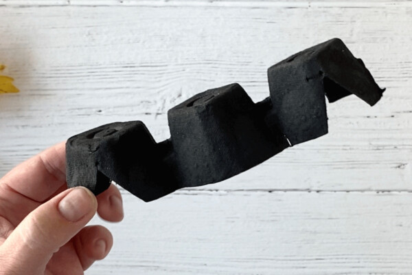 Egg carton bat painted black