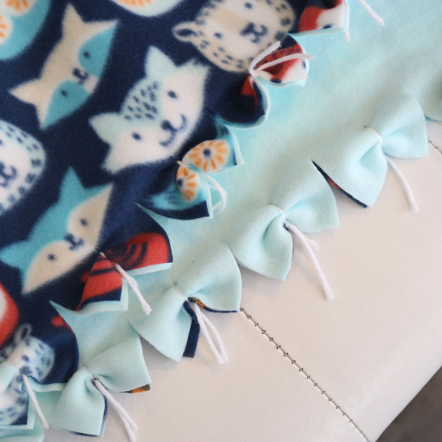 No Sew Fleece Blanket with a Bow Edge - It's Always Autumn