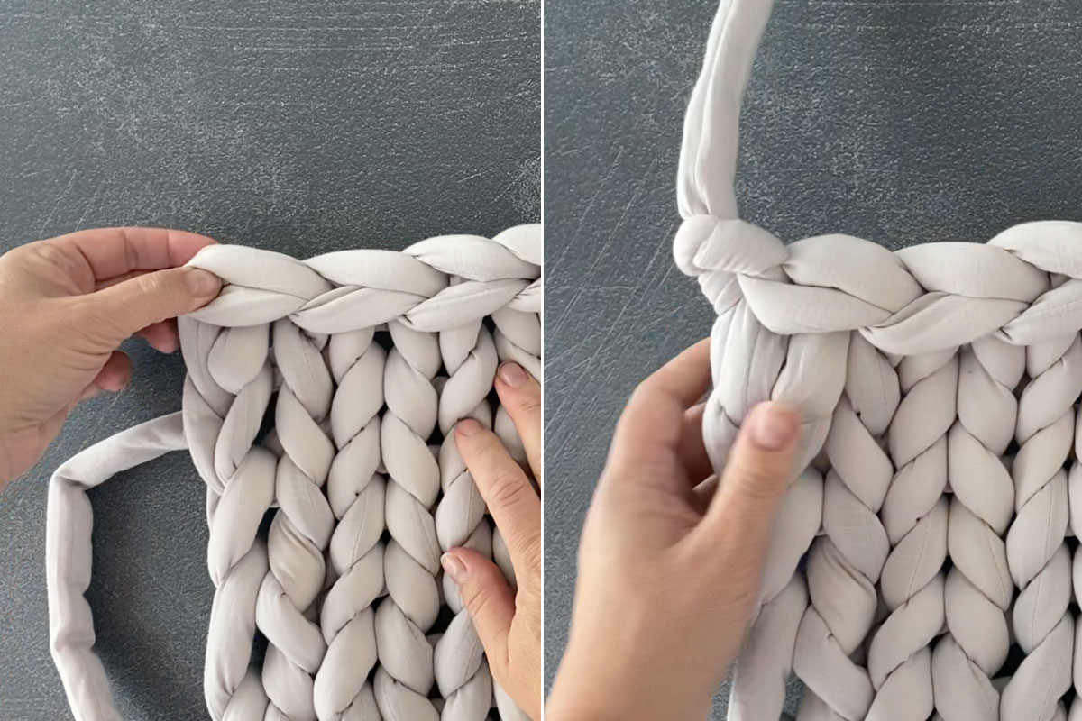 tie a knot at the end of the blanket top