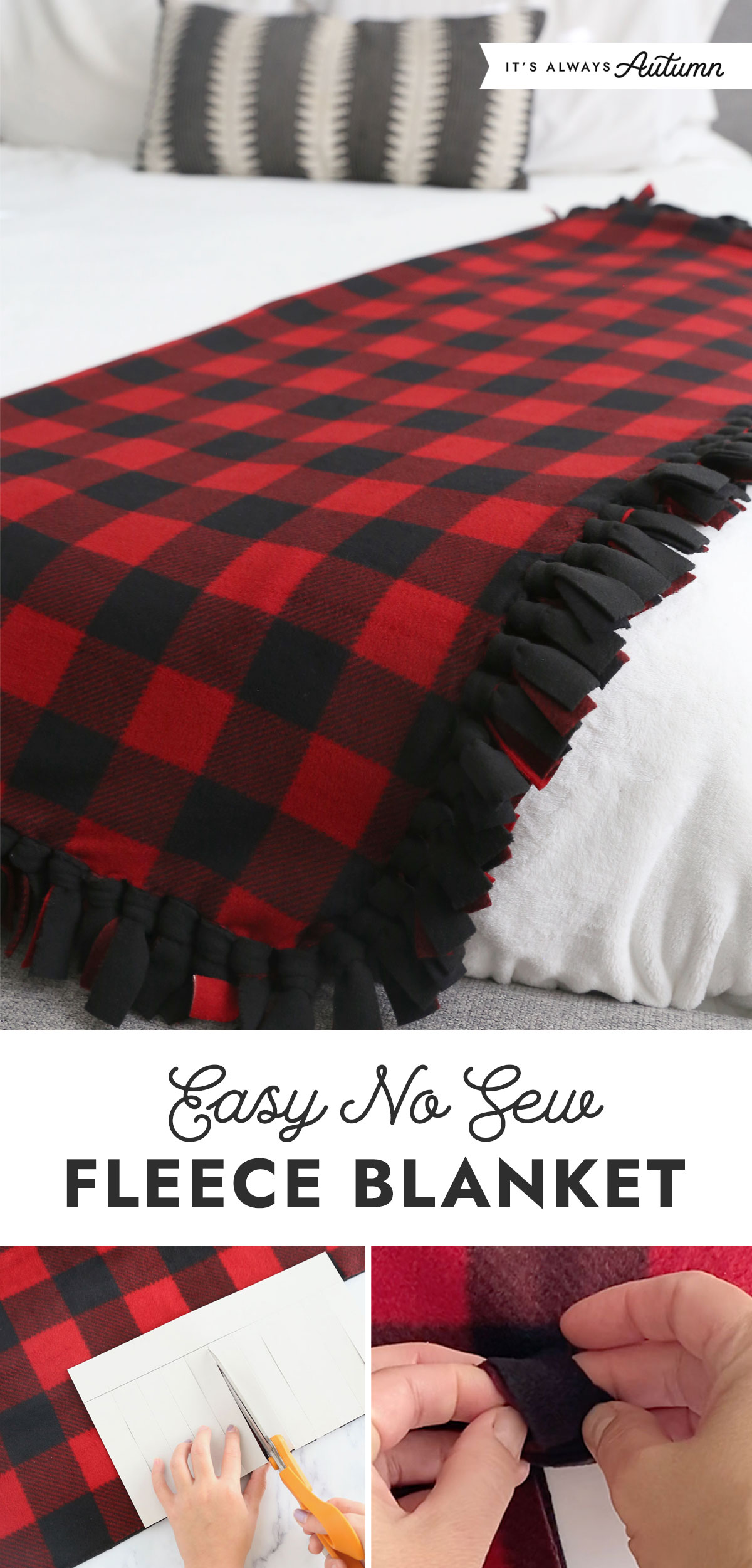 Easy no sew fleece blanket