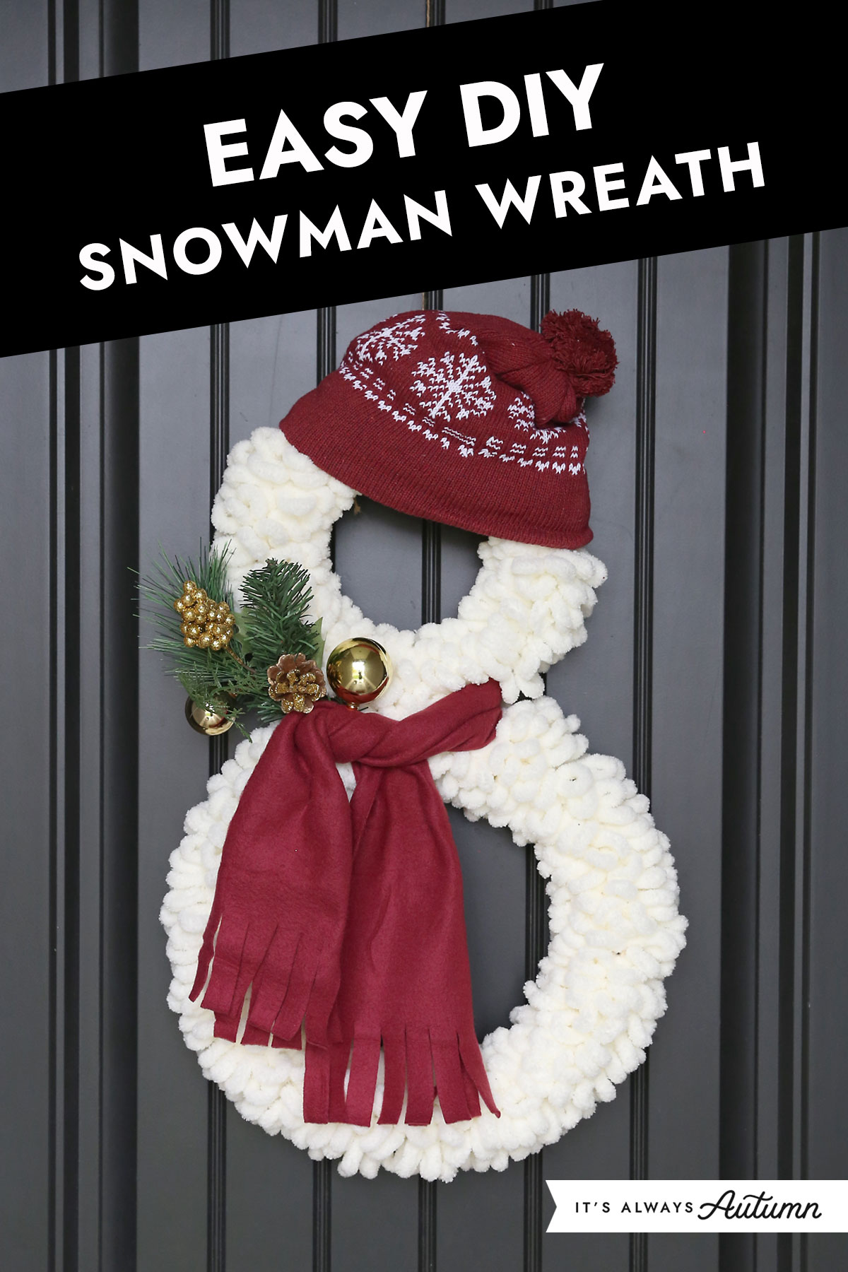 Easy DIY snowman wreath