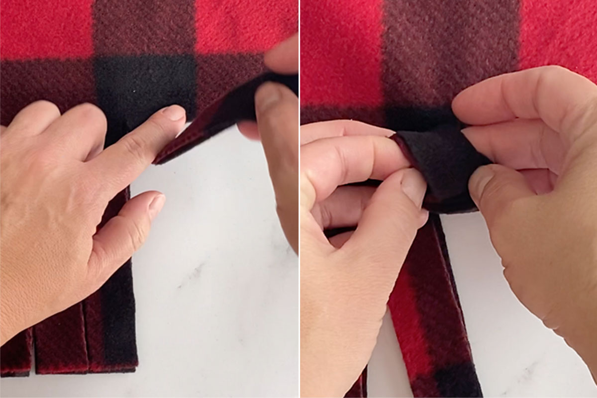 Tied Fleece Blanket Tutorial, No Sew Craft, No Sew Blanket Pattern -   Singapore