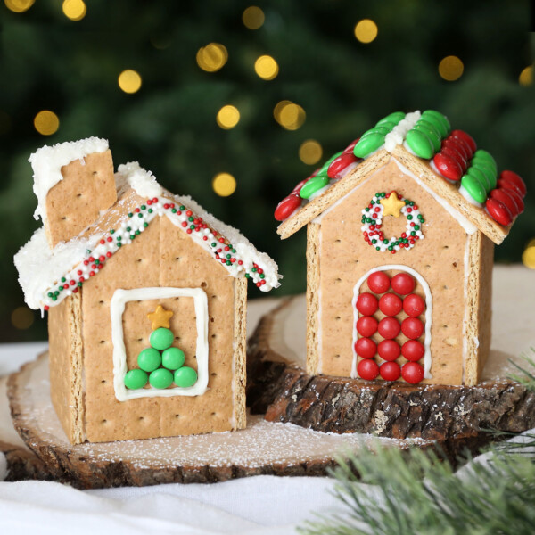 Graham cracker houses made with candy