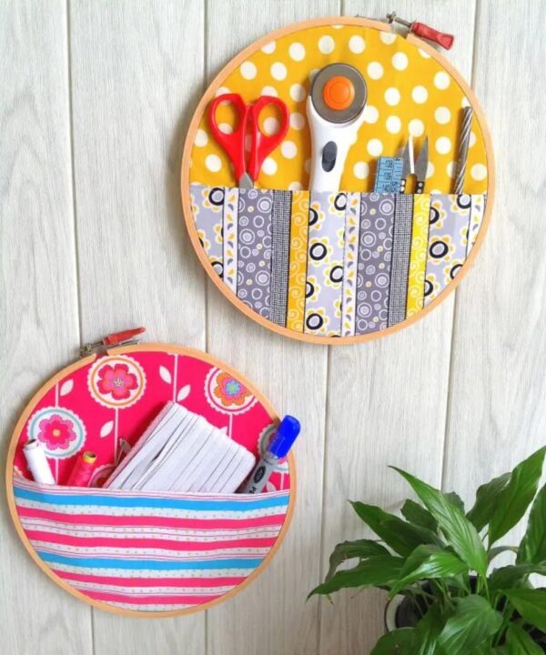 Embroidery hoop organizers.