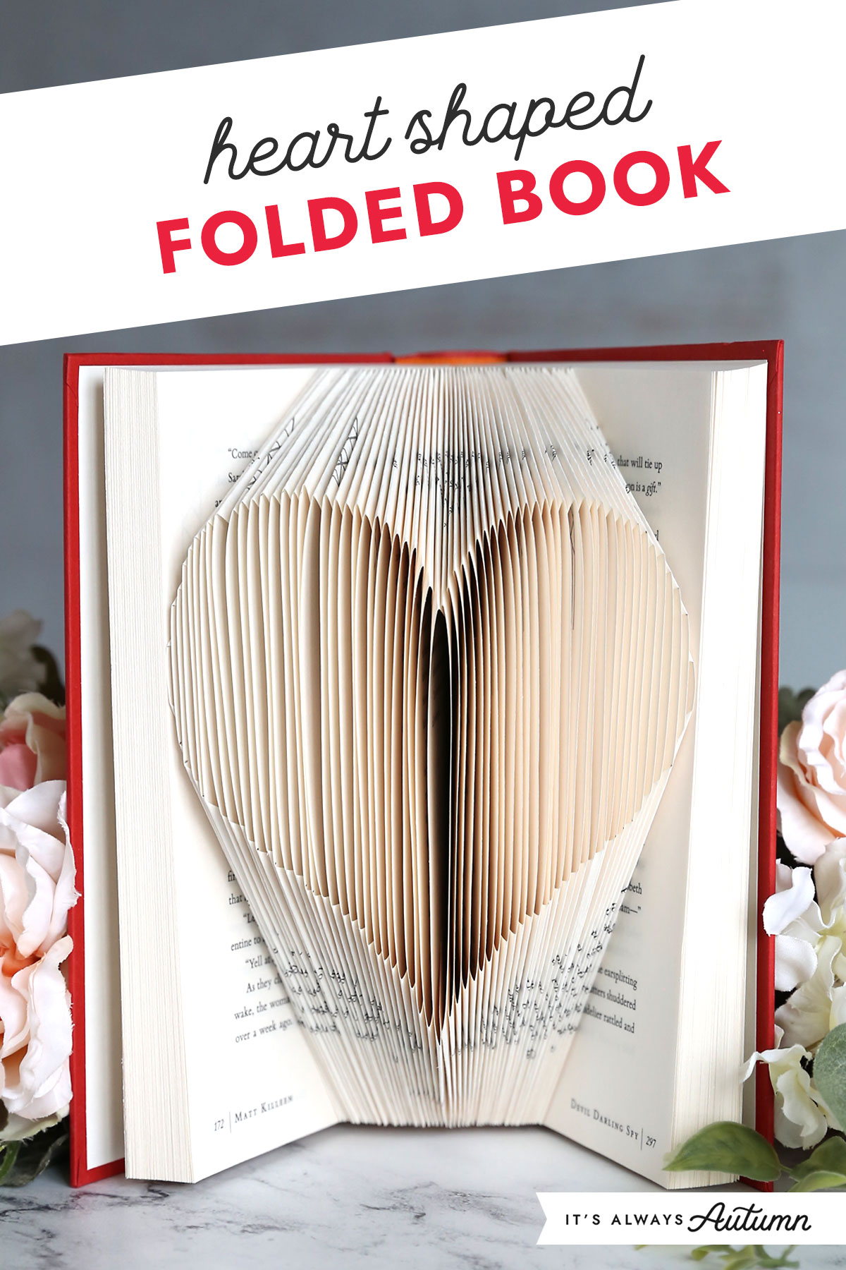 heart shaped folded book