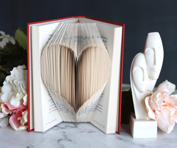 folded book heart