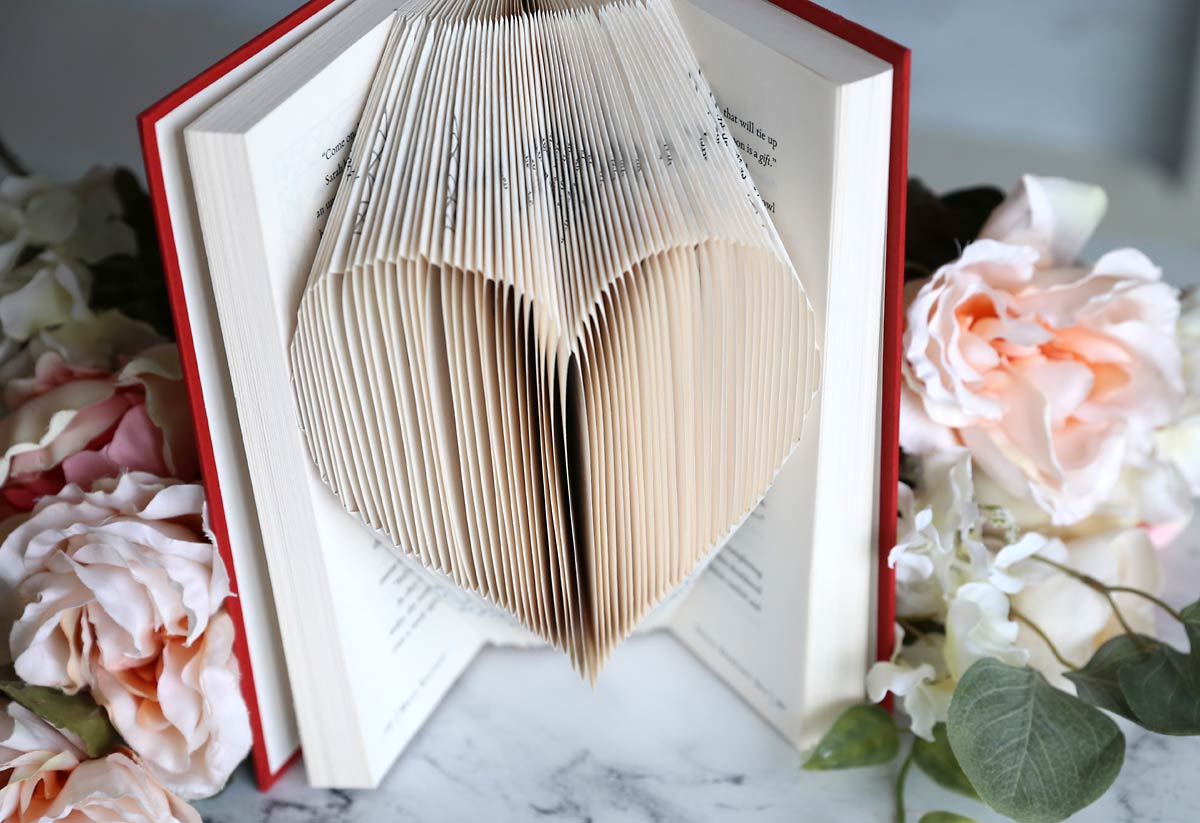 folded book heart