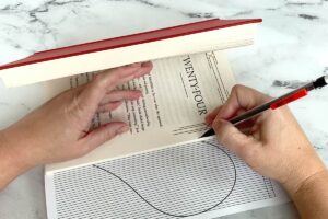marking the book according to the pattern