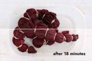 Before and after of sweatshirt in the bleach - color has lightened only slightly.