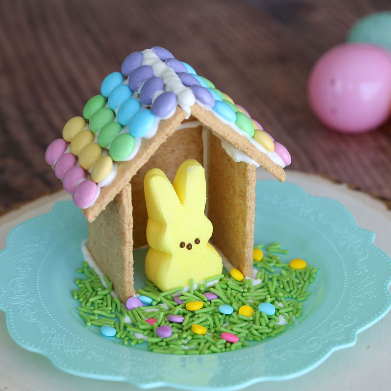 Easter Peeps gingerbread house.