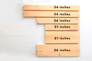 Wood pieces cut to length.