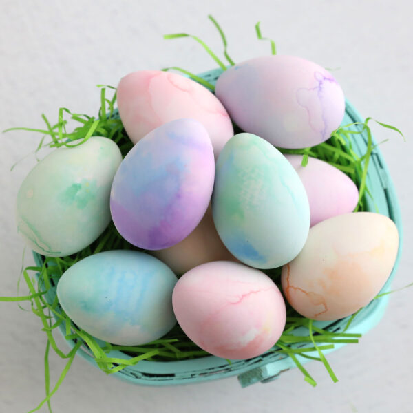 Marker dyed Easter eggs.