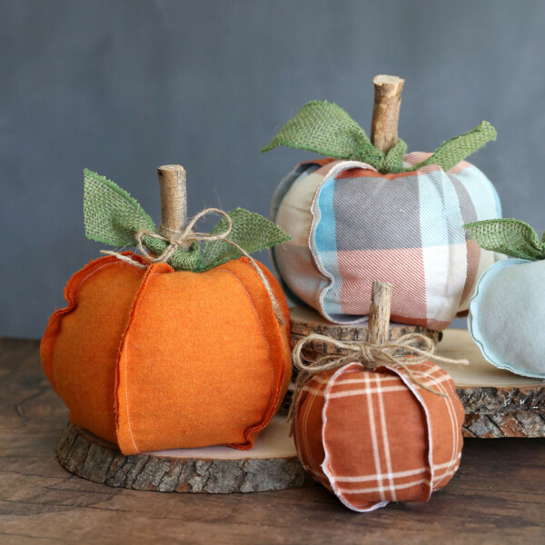 Rustic fabric pumpkins