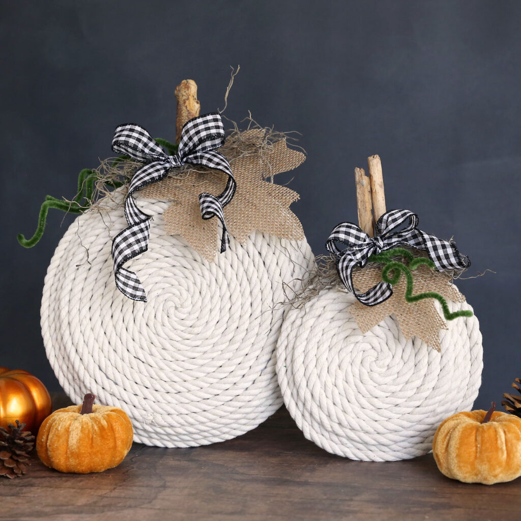 DIY Dollar Tree Rope Pumpkins - It's Always Autumn