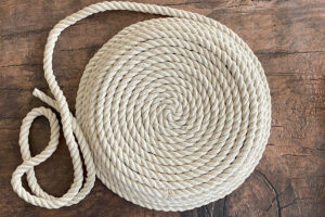 Paper plate covered with rope