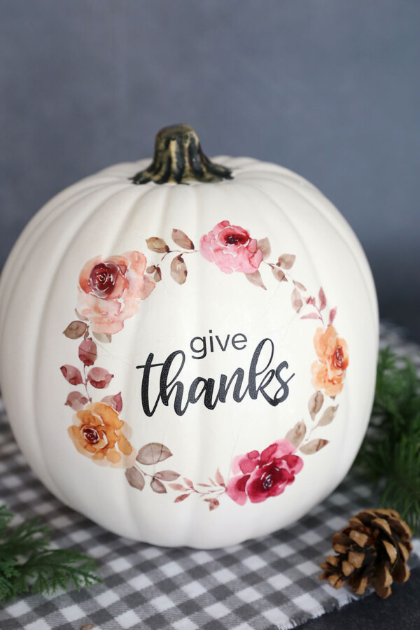 DIY floral pumpkin