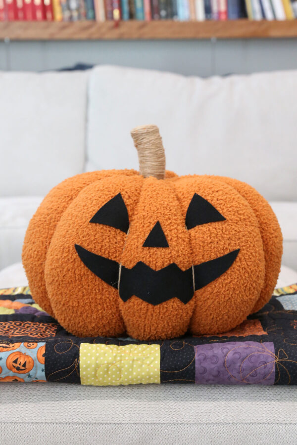 Jack-o-lantern pillow.