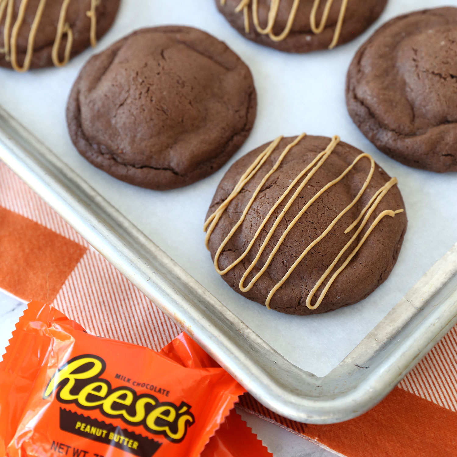 Chocolate peanut butter cup cookies.