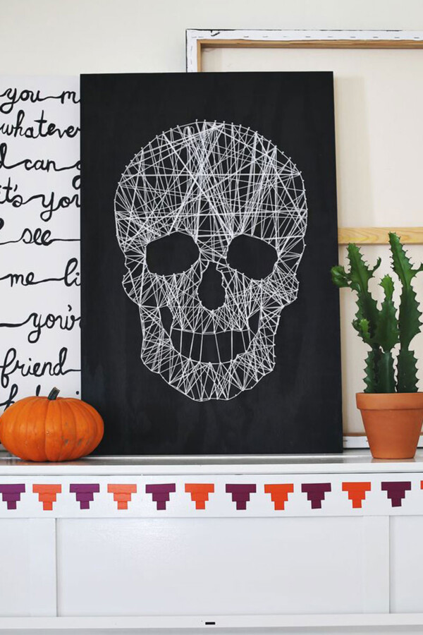 Skull string art craft