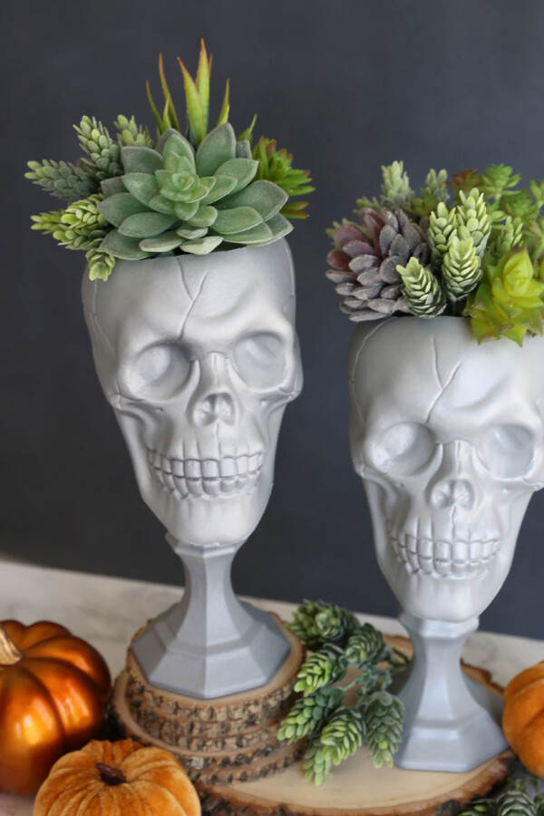 DIY skull centerpiece
