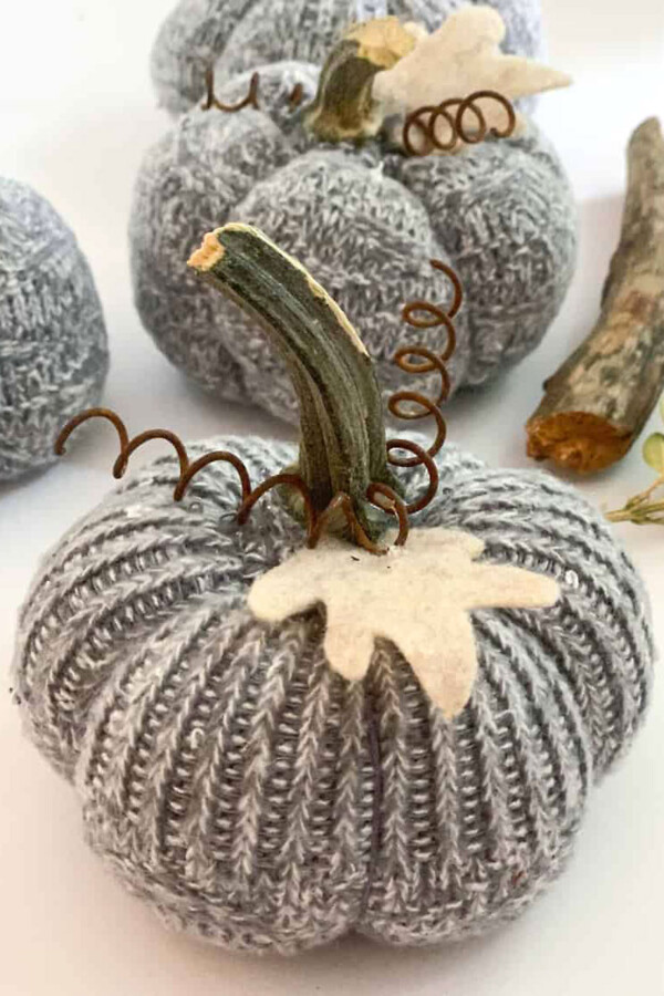 Sock pumpkin craft
