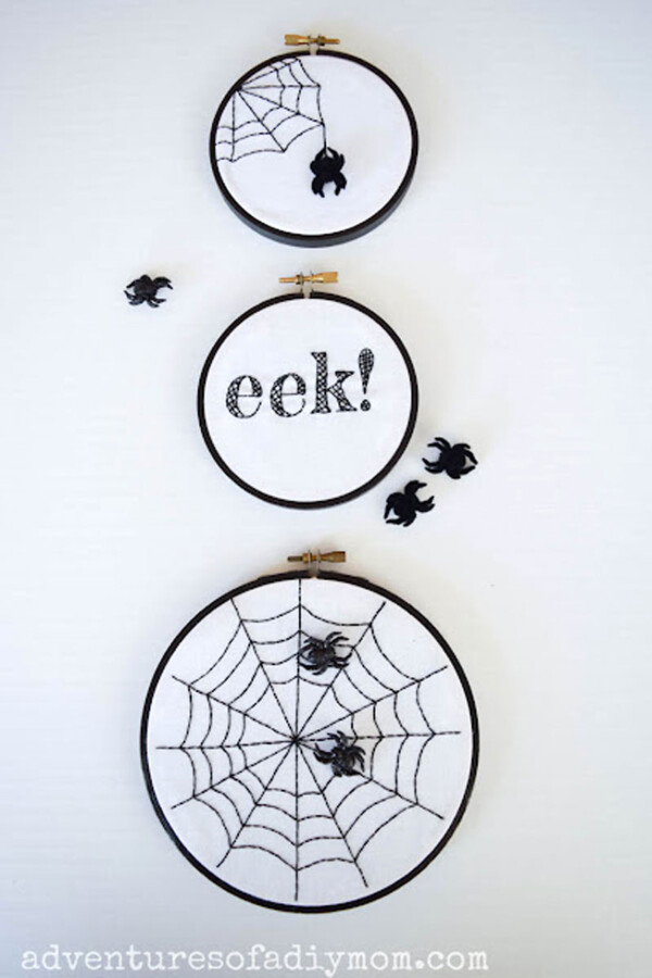Spiderweb embroidery craft
