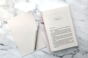 paperback book with the cover cut off.