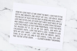Printed love poem background