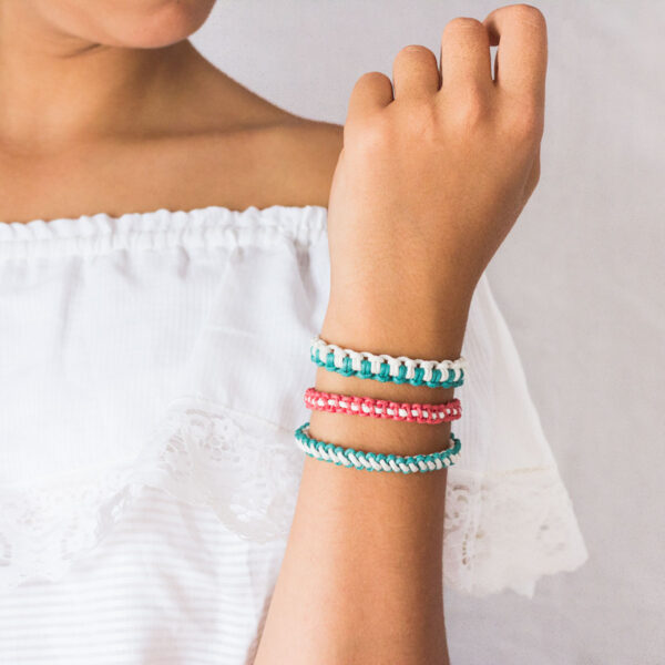 Macrame friendship bracelets.