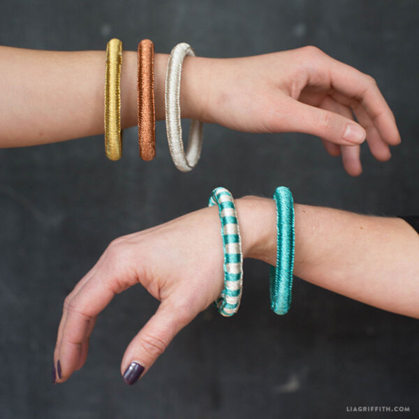 Embroidery floss bangle bracelets.