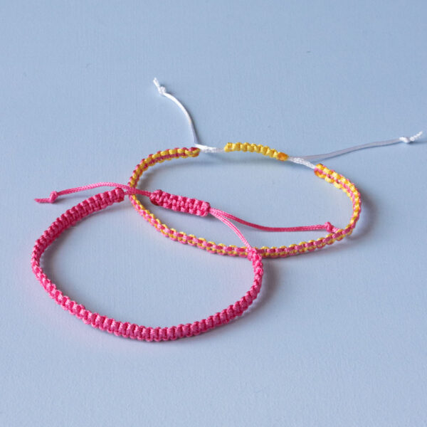 Square knot friendship bracelets.