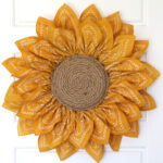 Completed sunflower wreath.