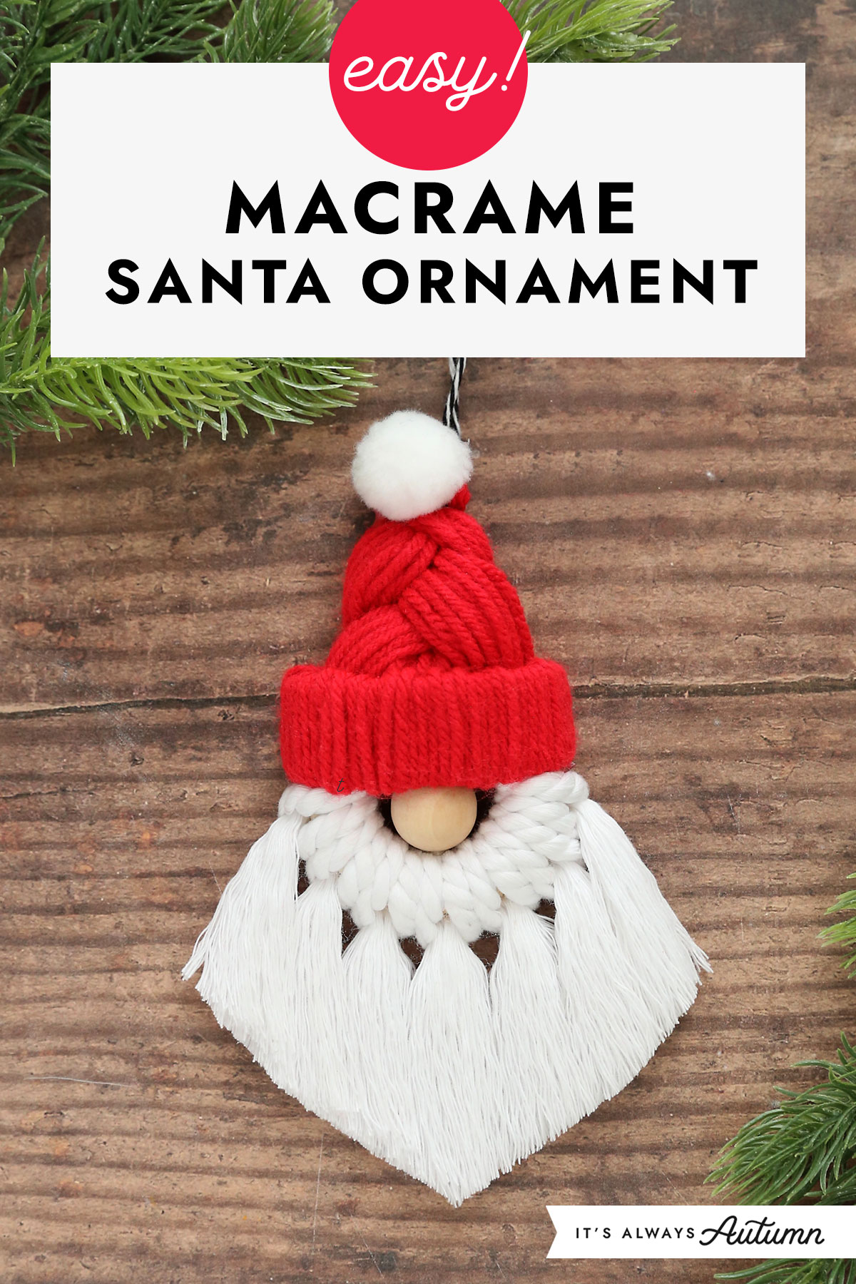 Macrame Christmas Ornaments//DIY Macrame how to wrap a wooden ring with  macrame cord 
