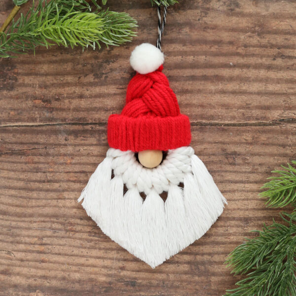 Macrame santa ornament.