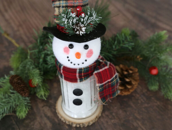 Sugar jar snowman craft.