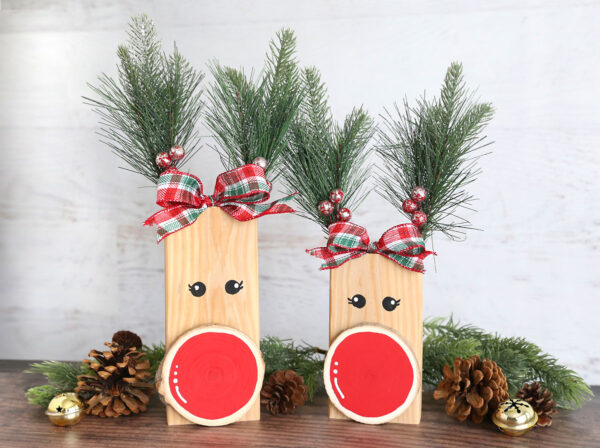 Wood Block reindeer craft.