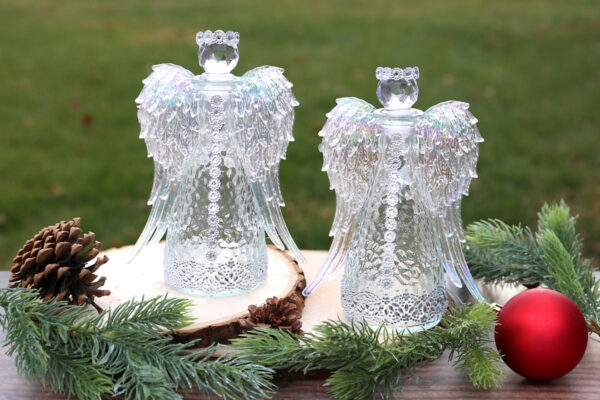 Glass bottle angels.