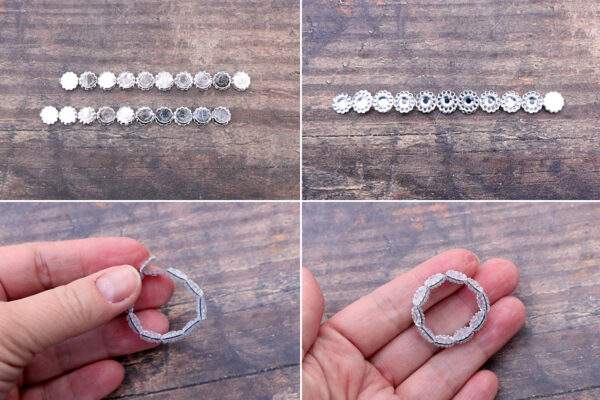 Making a halo from gem stickers.