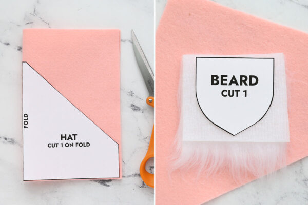 Cut out hat and beard.