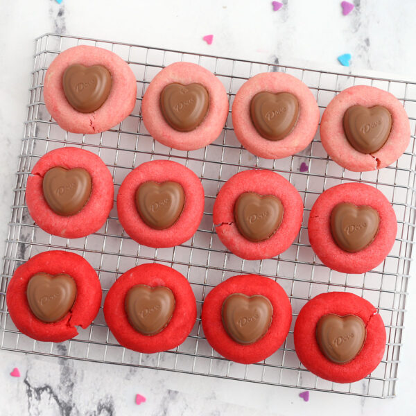 Pink and red Valentine's cookies.