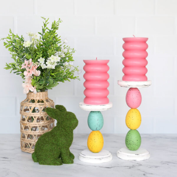 Easter egg candlesticks.