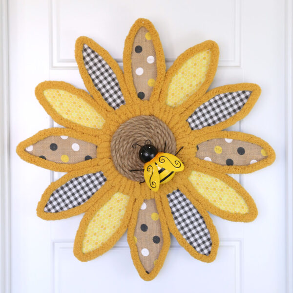 DIY sunflower wreath.
