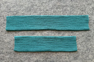 Large and small bow pieces turned right side out and ironed.