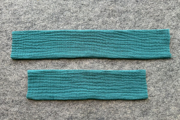 Large and small bow pieces turned right side out and ironed.