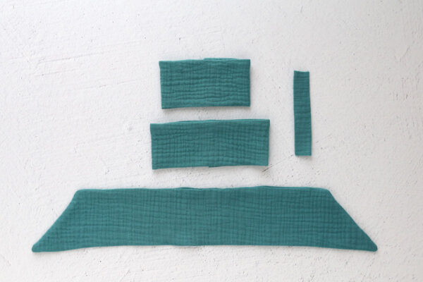 All pieces turned right side out and pressed.