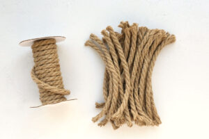 Rope cut into 9 inch lengths.