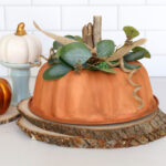 Pumpkin decor made from a bundt pan.