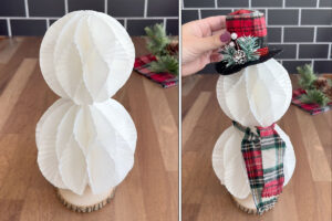 Adding hat and scarf to snowman.