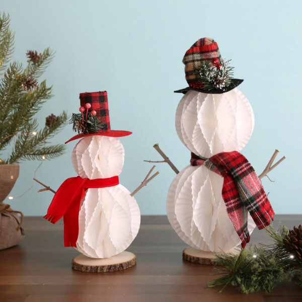 Snowman made from cupcake liners.