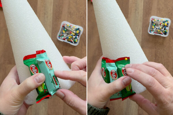 Slightly overlapping candy.
